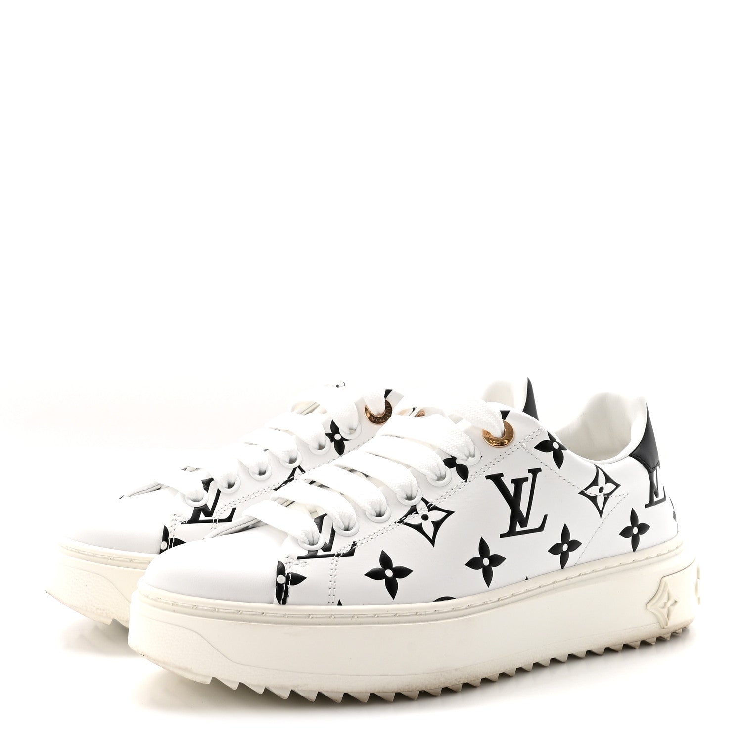 Calfskin Monogram Debossed Time Out Sneakers 35 Black £¨ Direct shipment via from wholesalehk.shop