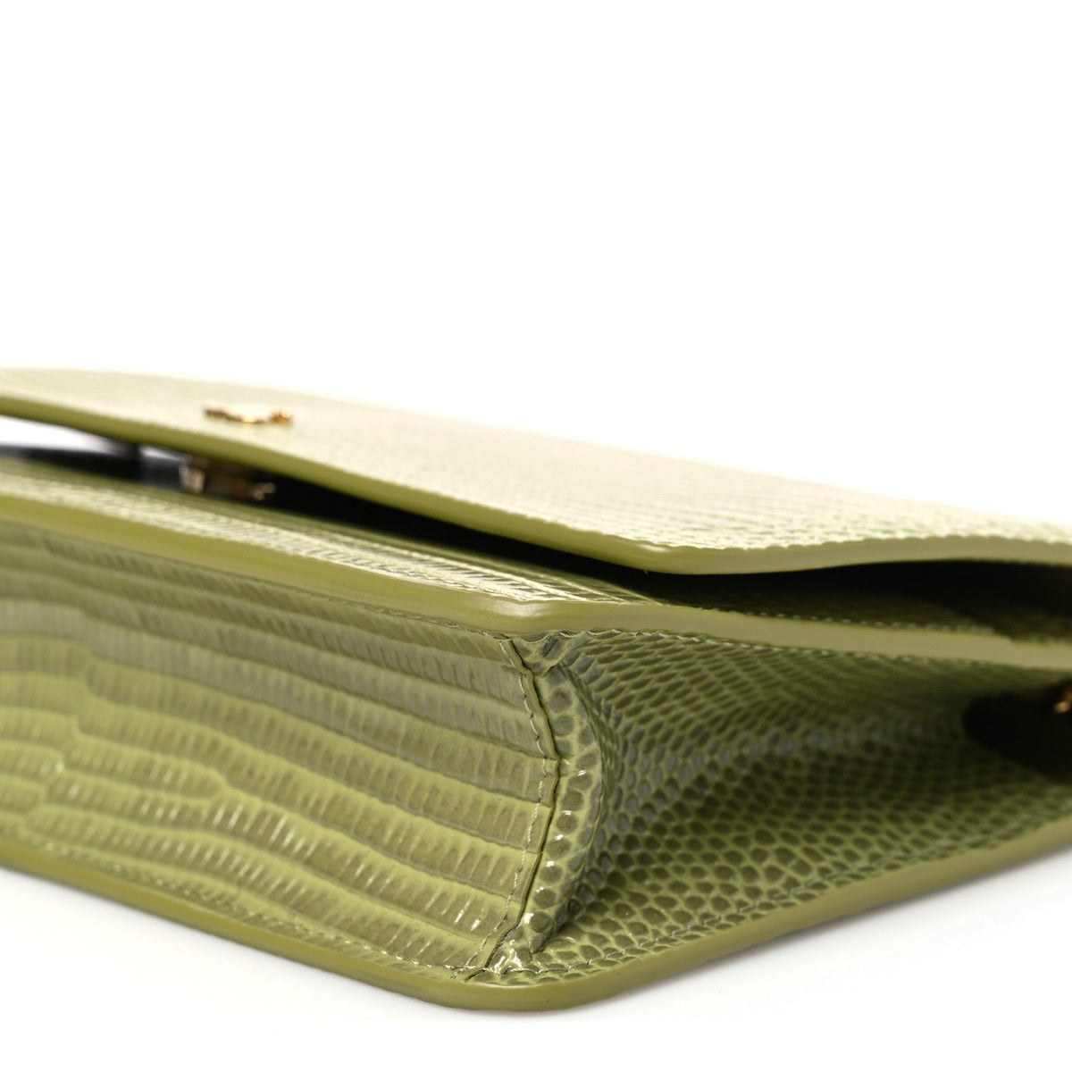 Calfskin Lizard Embossed Wallet On Chain WOC Green wholesalehk.shop
