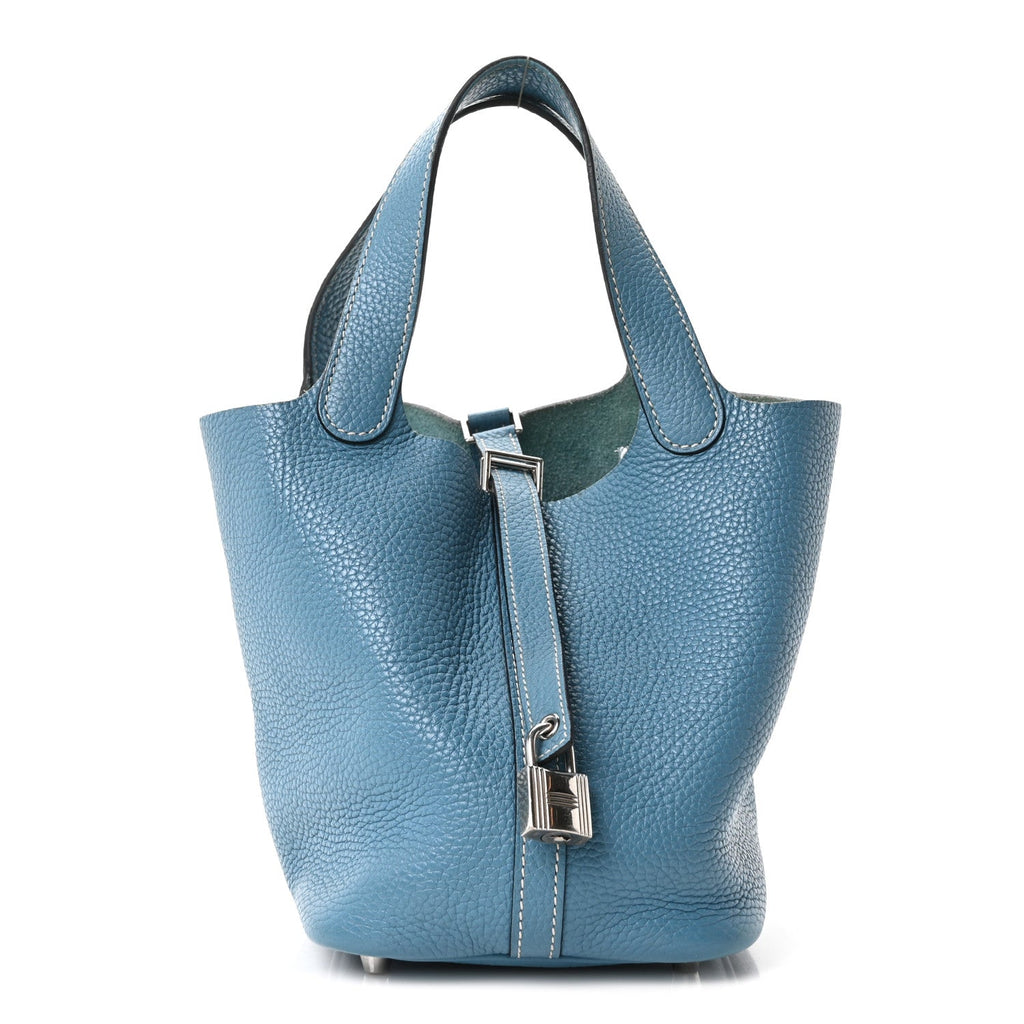 Taurillon Clemence Picotin Lock 18 PM Blue Jean £¨ Direct shipment via from wholesalehk.shop