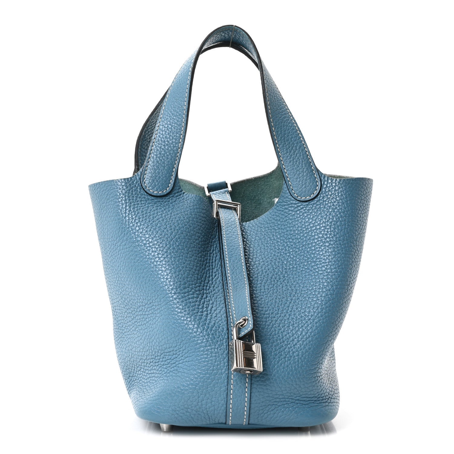 Taurillon Clemence Picotin Lock 18 PM Blue Jean £¨ Direct shipment via from wholesalehk.shop