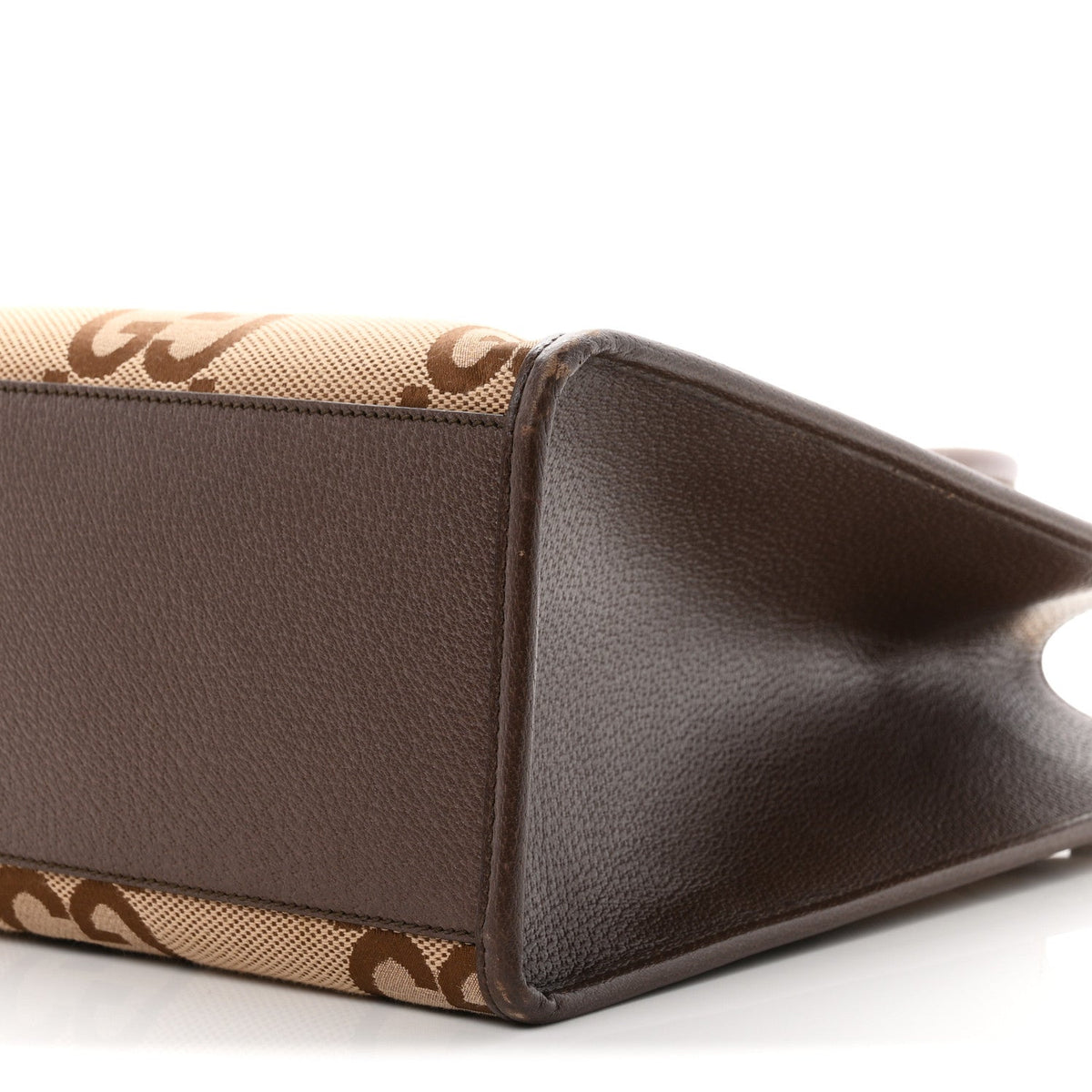 Monogram Jumbo GG Textured Dollar Calfskin Web Tote Bag Camel Ebony New Acero wholesalehk.shop