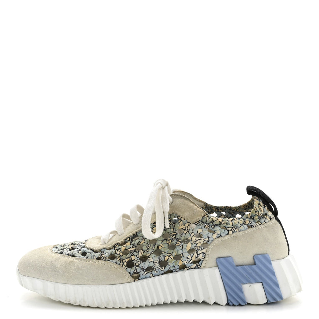 Braided Silk Suede Sneakers 35 Bleu Clair White wholesalehk.shop
