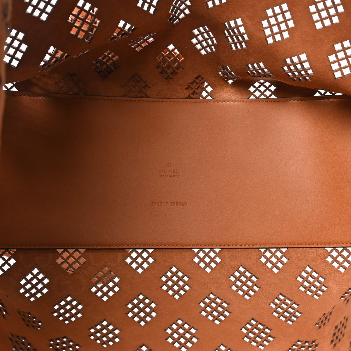Calfskin GG Monogram Diamond Cut Medium Ophidia Tote Bag Brown wholesalehk.shop