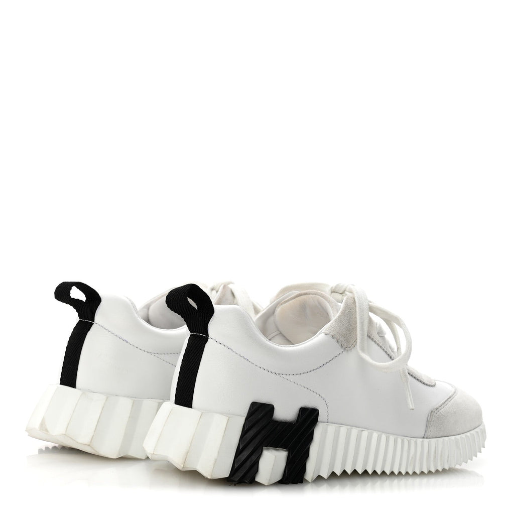 Calfskin Suede Goatskin Bouncing Sneakers 35.5 White Black wholesalehk.shop