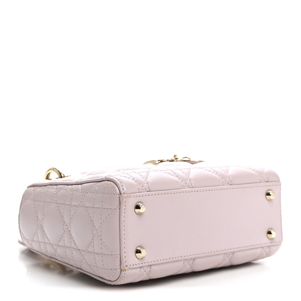 Metallic Lambskin Cannage Mini Lady Dior Lotus wholesalehk.shop