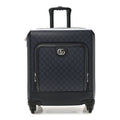 GG Supreme Monogram Textured Dollar Calfskin Web Ophidia Small Savoy Cabin Trolley Black Blue wholesalehk.shop