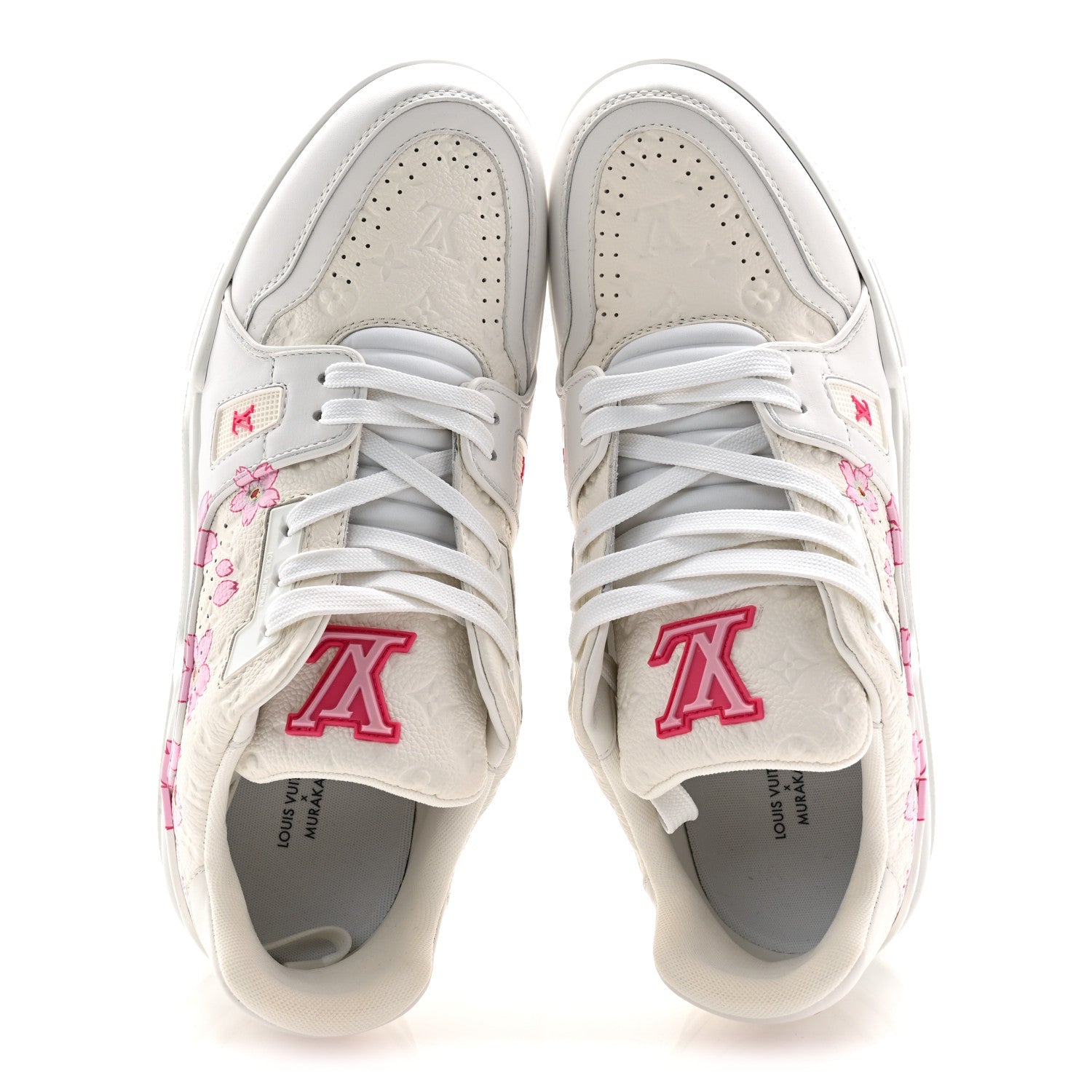LV X TM Embossed Monogram Cherry Blossom LV Trainer Sneakers 41 White £¨ Direct shipment via from wholesalehk.shop