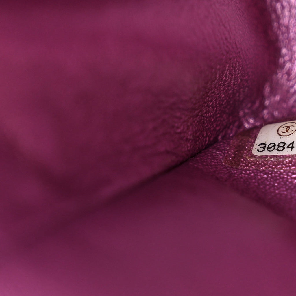 Iridescent Lambskin Quilted Medium Double Flap Purple wholesalehk.shop