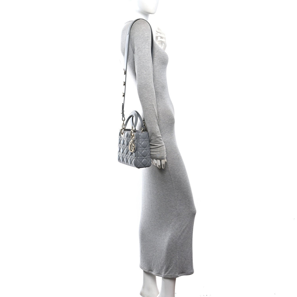 Lambskin Cannage Small My ABCDior Lady Dior Grey wholesalehk.shop