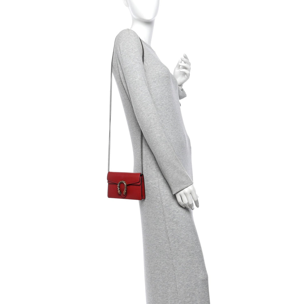 Calfskin Swarovski Crystal Super Mini Dionysus Shoulder Bag Hibiscus Red wholesalehk.shop