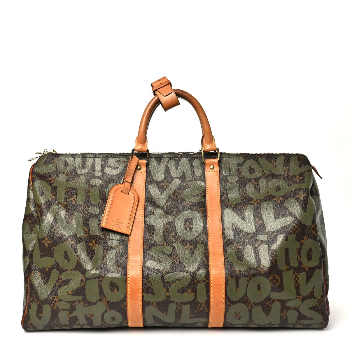 Graffiti Keepall 50 Kaki wholesalehk.shop