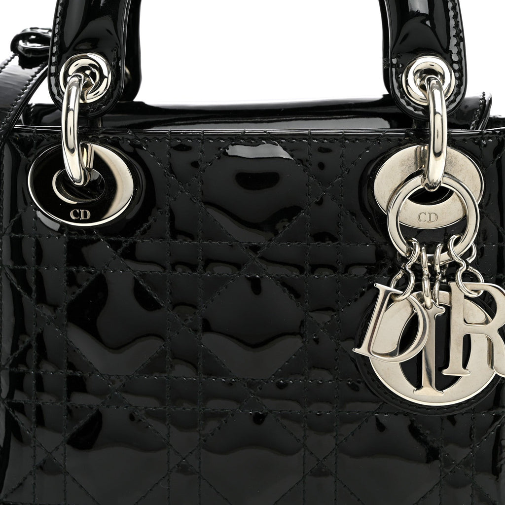 Patent Cannage Mini Lady Dior Black wholesalehk.shop