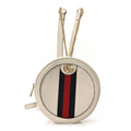 Textured Calfskin Web Mini Ophidia Round Backpack Mystic White wholesalehk.shop