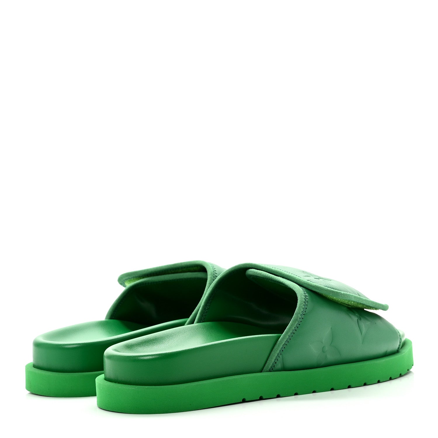 Embossed Monogram Pool Pillow Comfort Mules 9 Green £¨ Direct shipment via from wholesalehk.shop