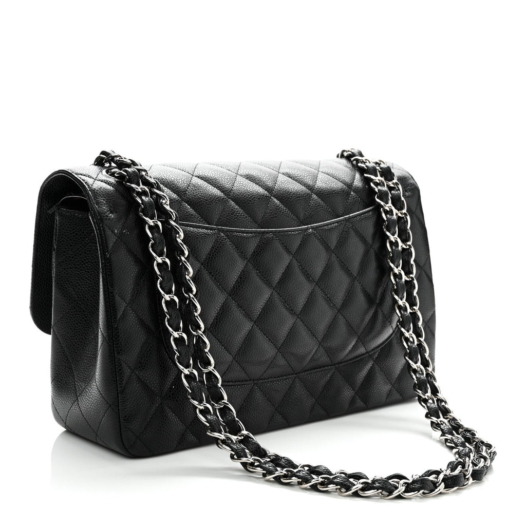 Caviar Quilted Jumbo Double Flap Black wholesalehk.shop