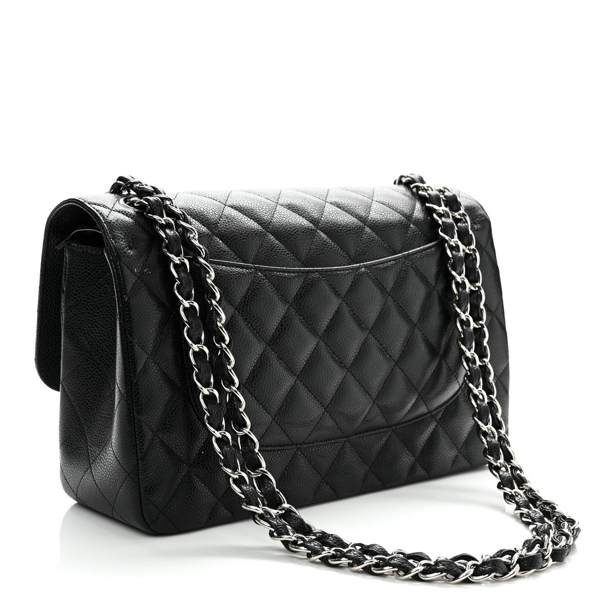Caviar Quilted Jumbo Double Flap Black wholesalehk.shop