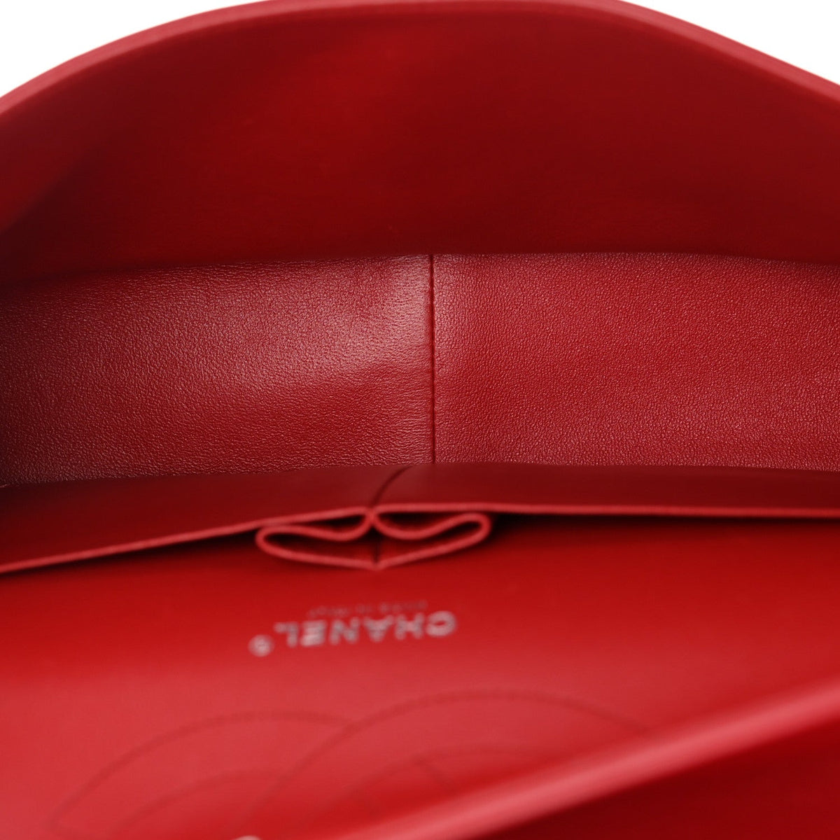 Lambskin Quilted Jumbo Double Flap Red wholesalehk.shop