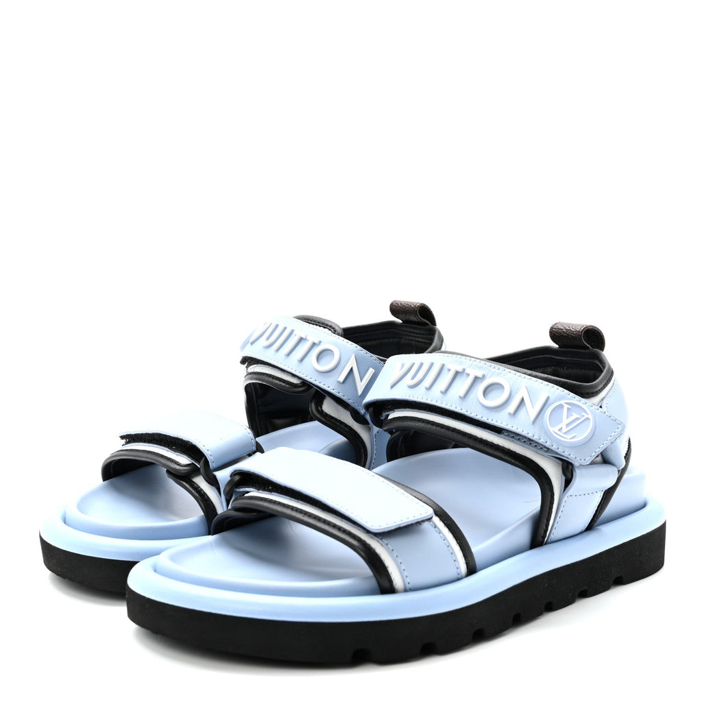 Calfskin Pool Pillow Flat Comfort Sandals 36 Blue £¨ Direct shipment via from wholesalehk.shop