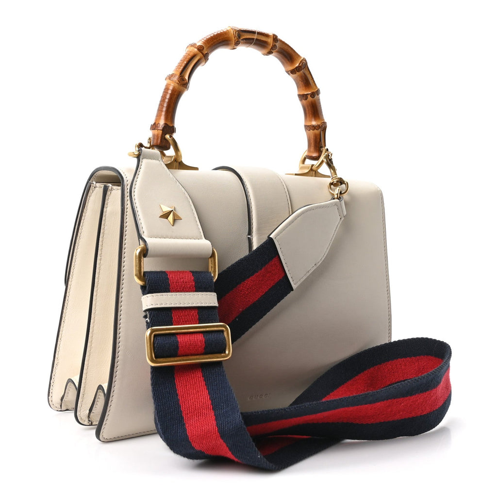 Calfskin Bamboo Web Medium Dionysus Top Handle Bag White Blue Hibiscus Red wholesalehk.shop