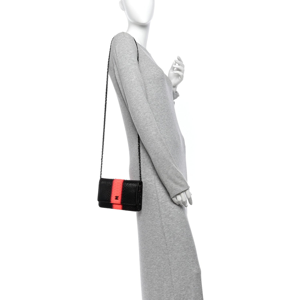 Snakeskin Wallet On Chain WOC Black Red wholesalehk.shop