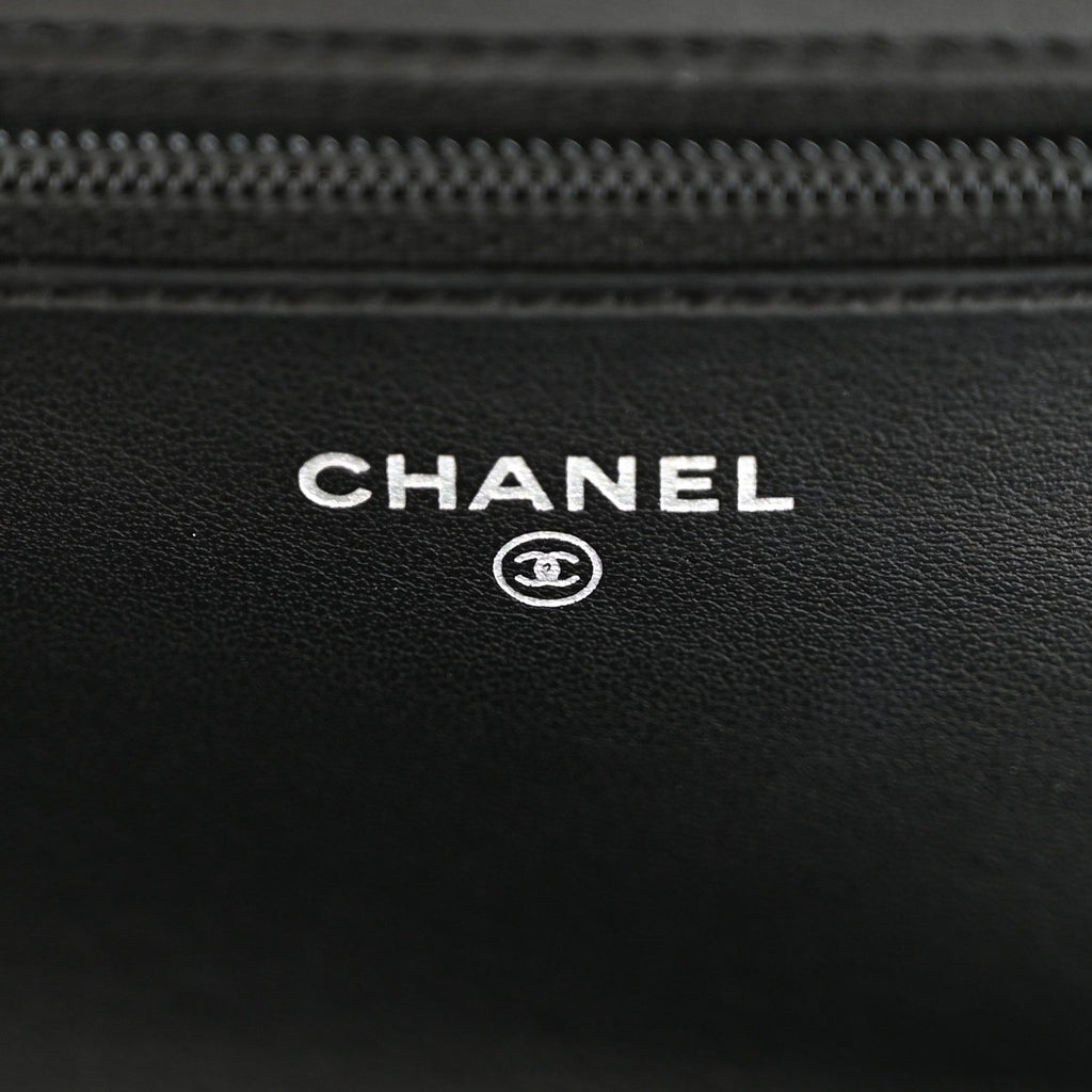 Caviar Quilted Boy Wallet On Chain WOC Black wholesalehk.shop