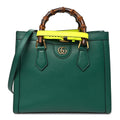 Wonka Grain Calfskin Small Diana Tote Bag Green Yellow Fluo wholesalehk.shop