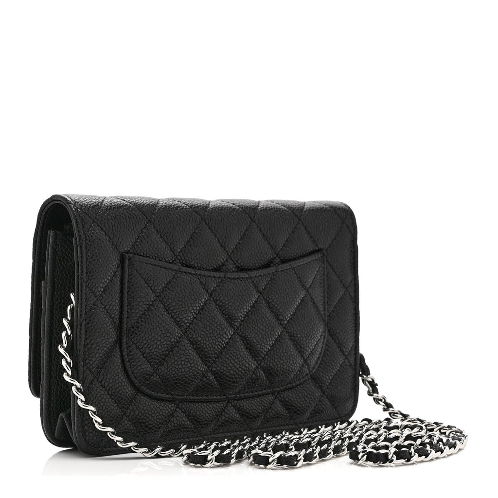 Caviar Quilted CC Turnlock Wallet On Chain WOC Black wholesalehk.shop