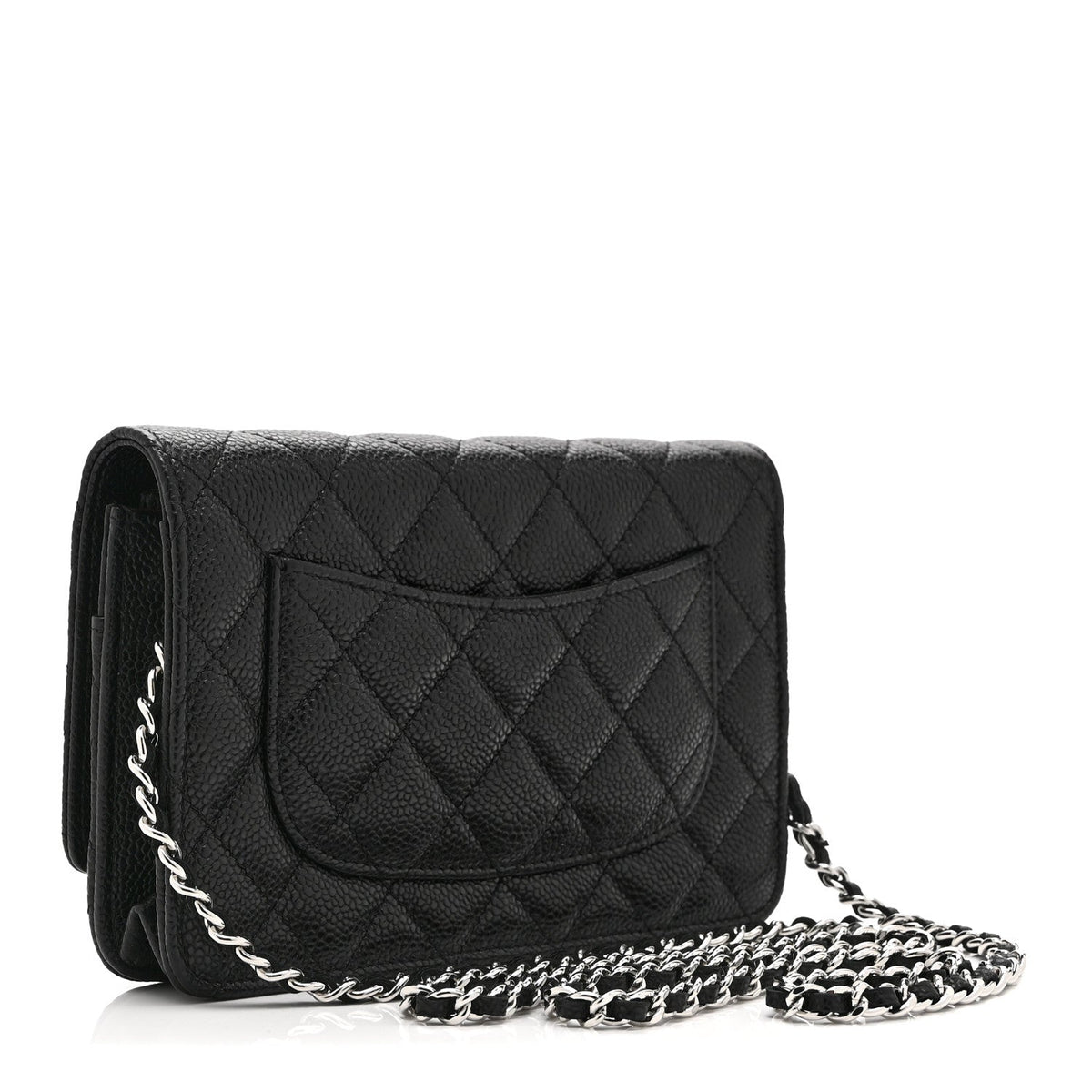 Caviar Quilted CC Turnlock Wallet On Chain WOC Black wholesalehk.shop