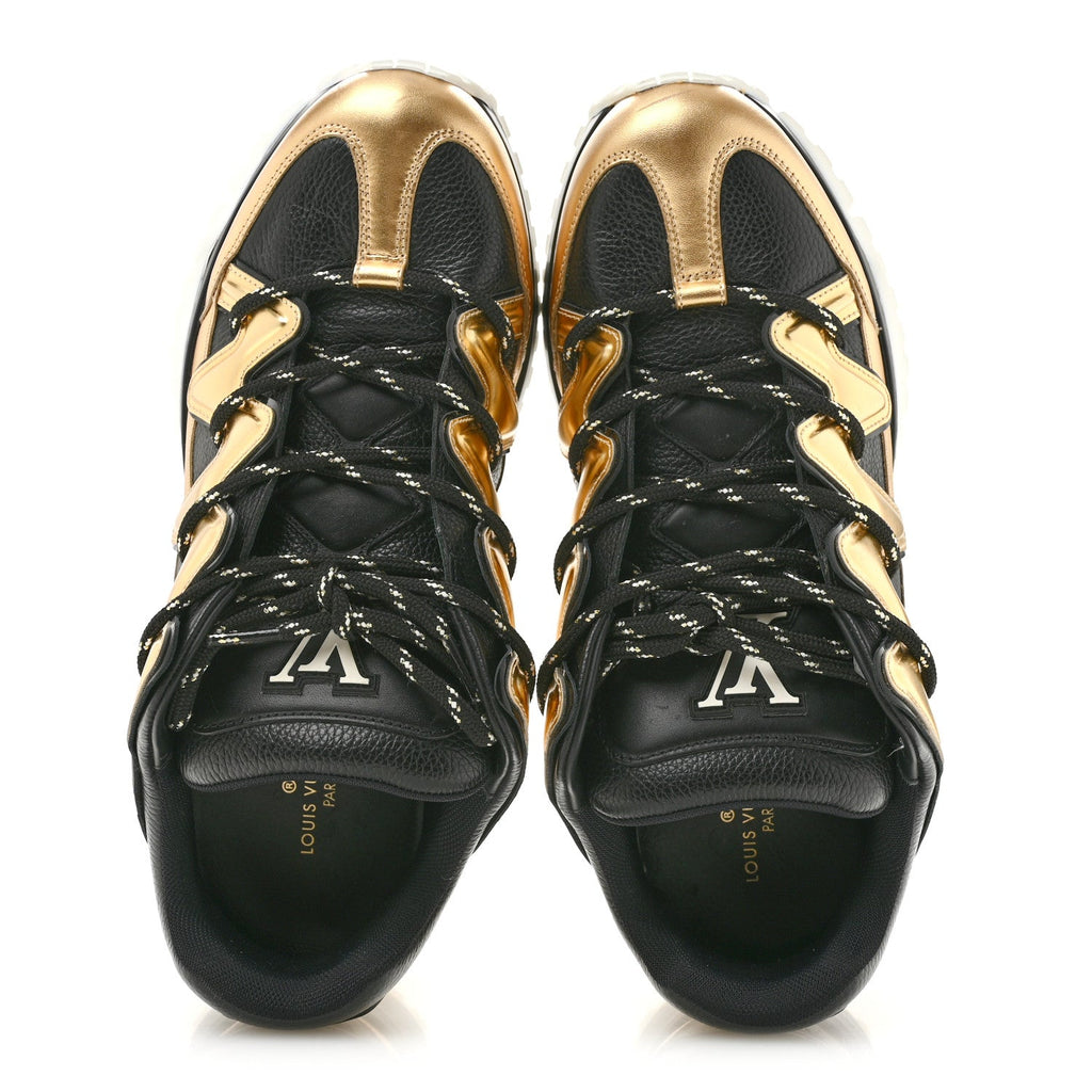 Calfskin Mens Zig Zag Sneakers 8 Black Gold £¨ Direct shipment via from wholesalehk.shop