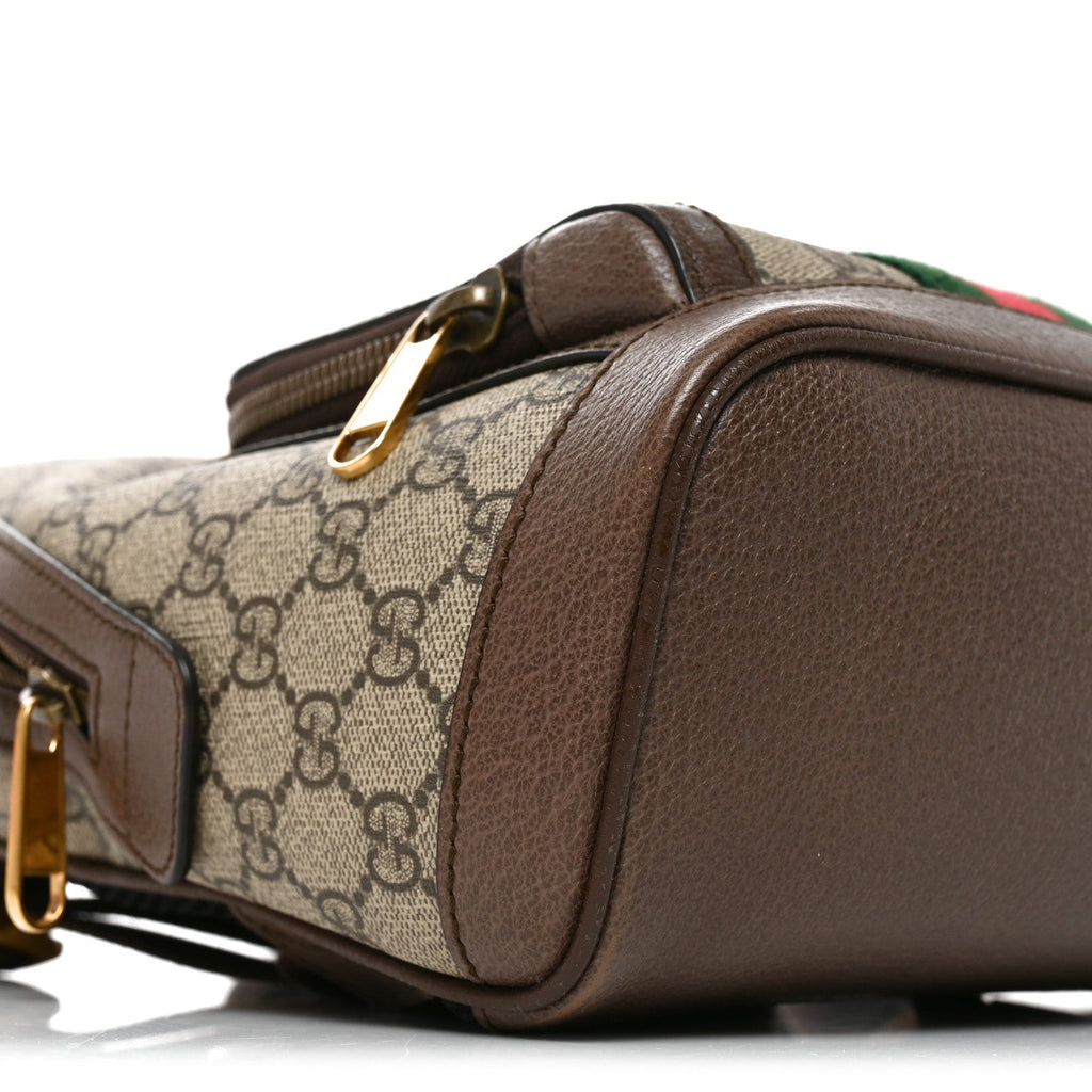 GG Supreme Monogram Calfskin Web Small Ophidia Day Backpack Beige Ebony New Acero wholesalehk.shop