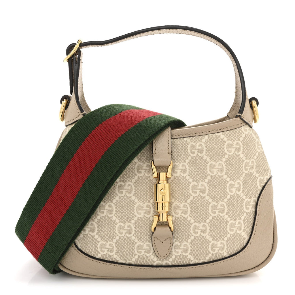 GG Supreme Monogram Textured Dollar Calfskin Mini Jackie 1961 Hobo Beige Mystic White Oatmeal £¨ Direct shipment via from wholesalehk.shop