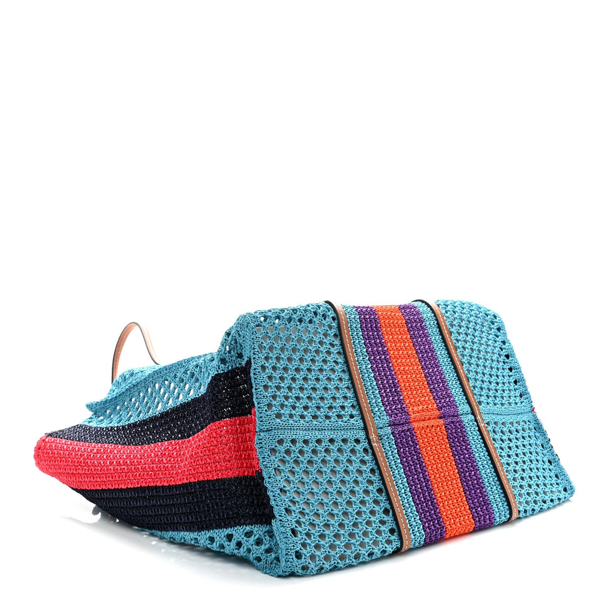 Raffia Web Woven Interlocking G Tote Blue Multicolor wholesalehk.shop