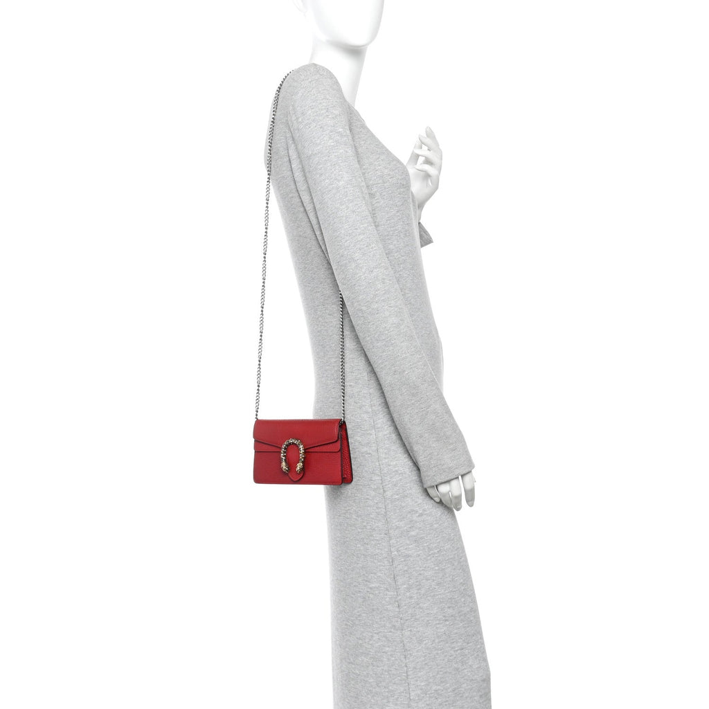 Dollar Calfskin Swarovski Crystal Small Dionysus Shoulder Bag Hibiscus Red wholesalehk.shop