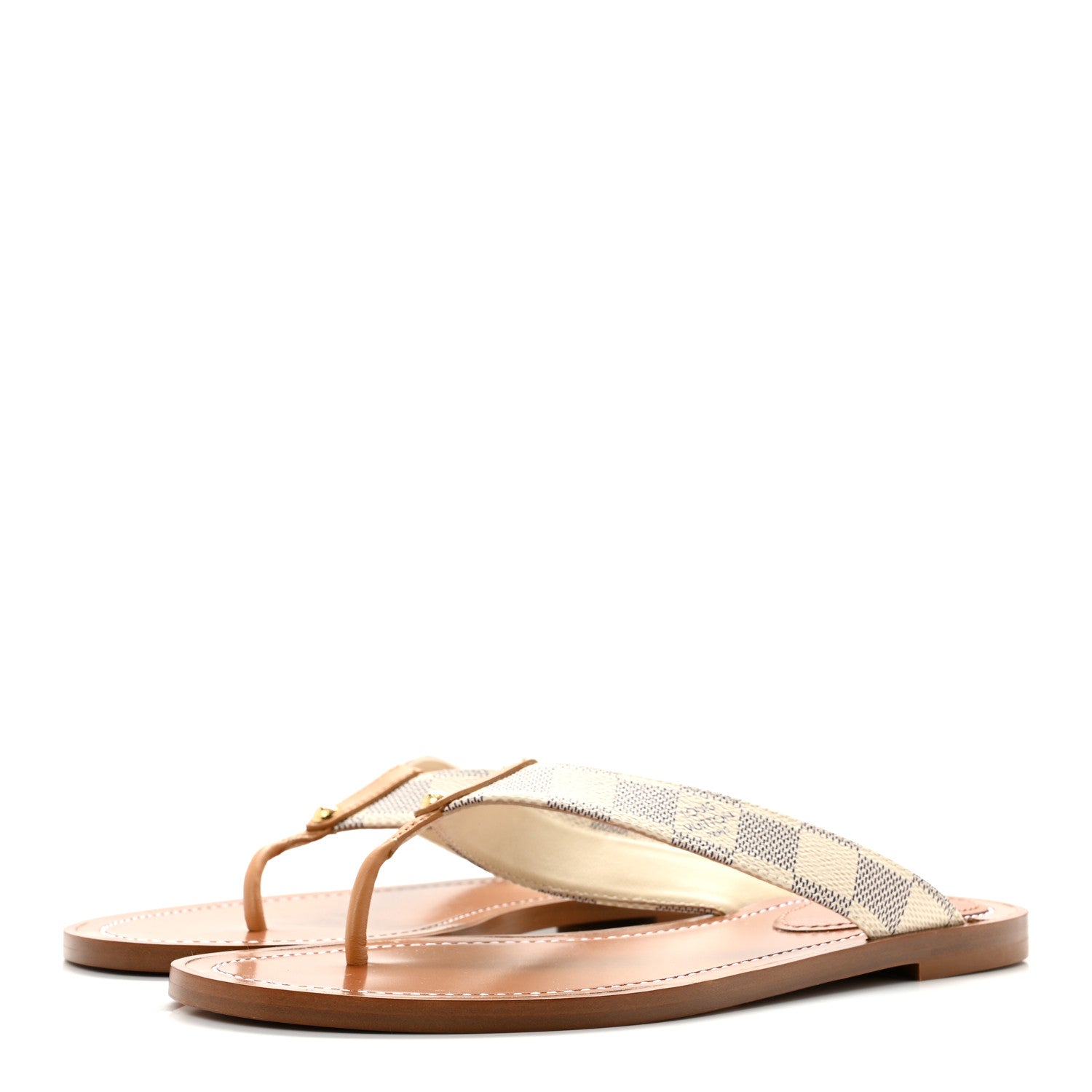 Damier Azur Sunny Flat Thong Sandals 38 £¨ Direct shipment via from wholesalehk.shop
