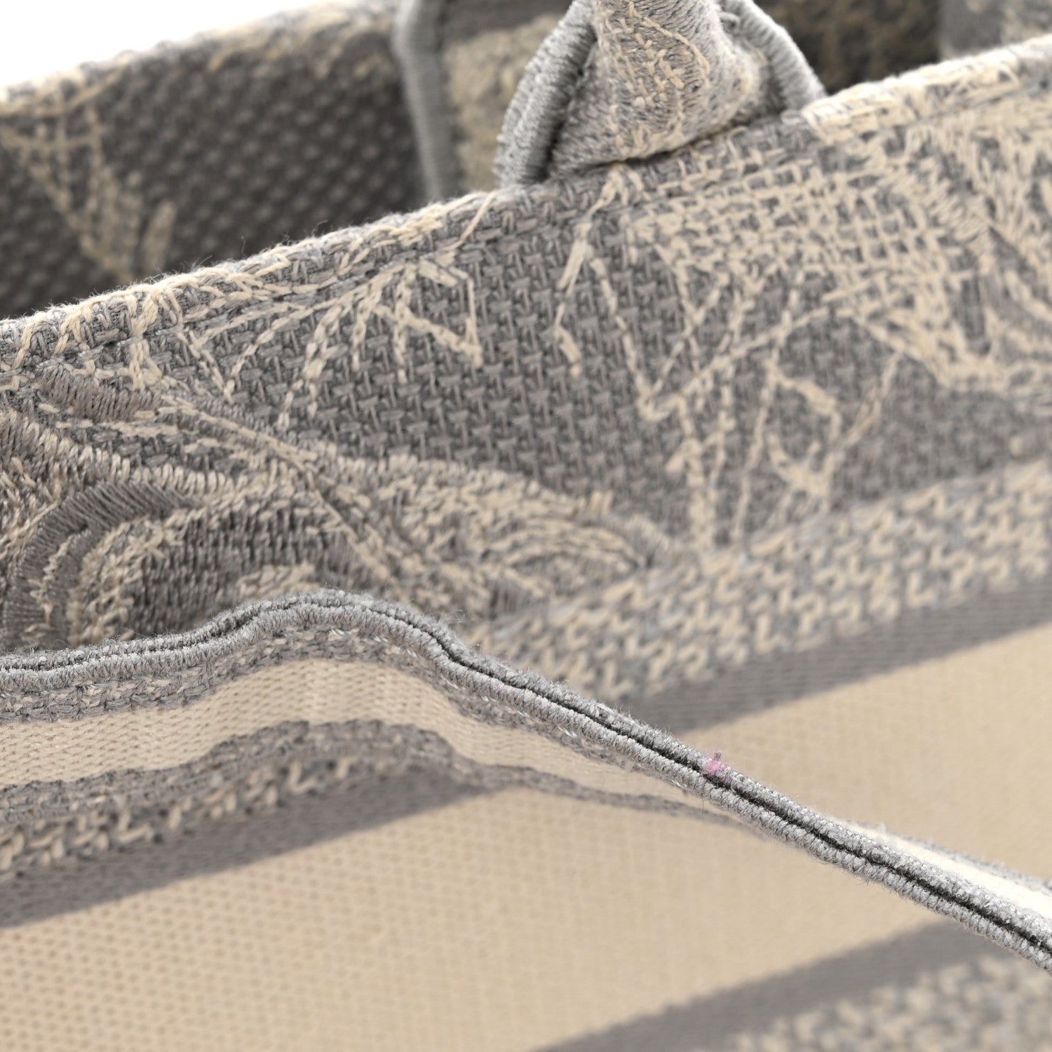 Canvas Embroidered Toile De Jouy Reverse Mini Book Tote With Strap Grey £¨ Direct shipment via from wholesalehk.shop