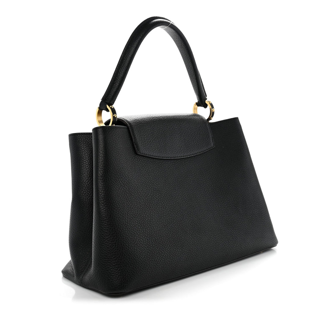 Taurillon Capucines MM Black Fuchsia £¨ Direct shipment via from wholesalehk.shop