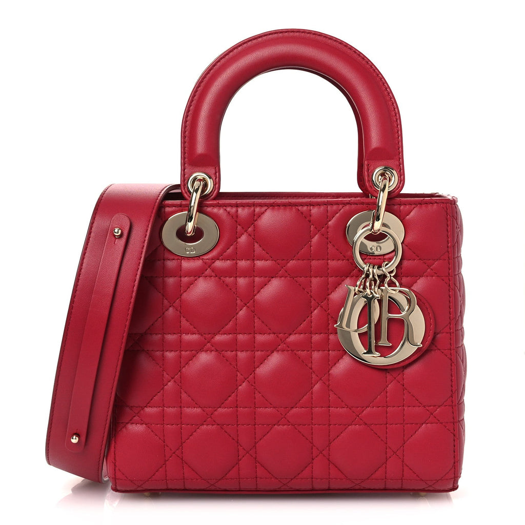 Lambskin Cannage Small My ABCDior Lady Dior Red wholesalehk.shop