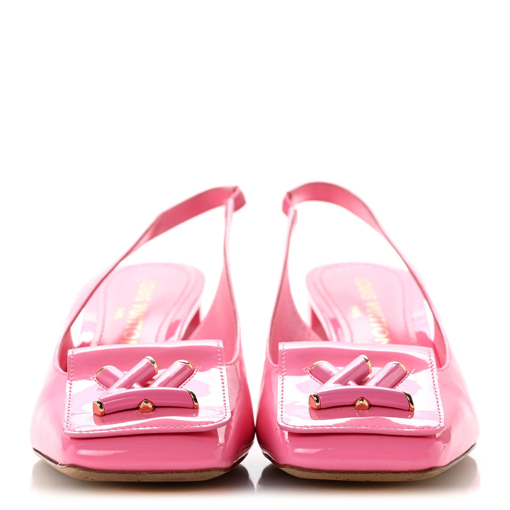 Patent Calfskin Shake Slingback Pumps 37.5 Pink £¨ Direct shipment via from wholesalehk.shop