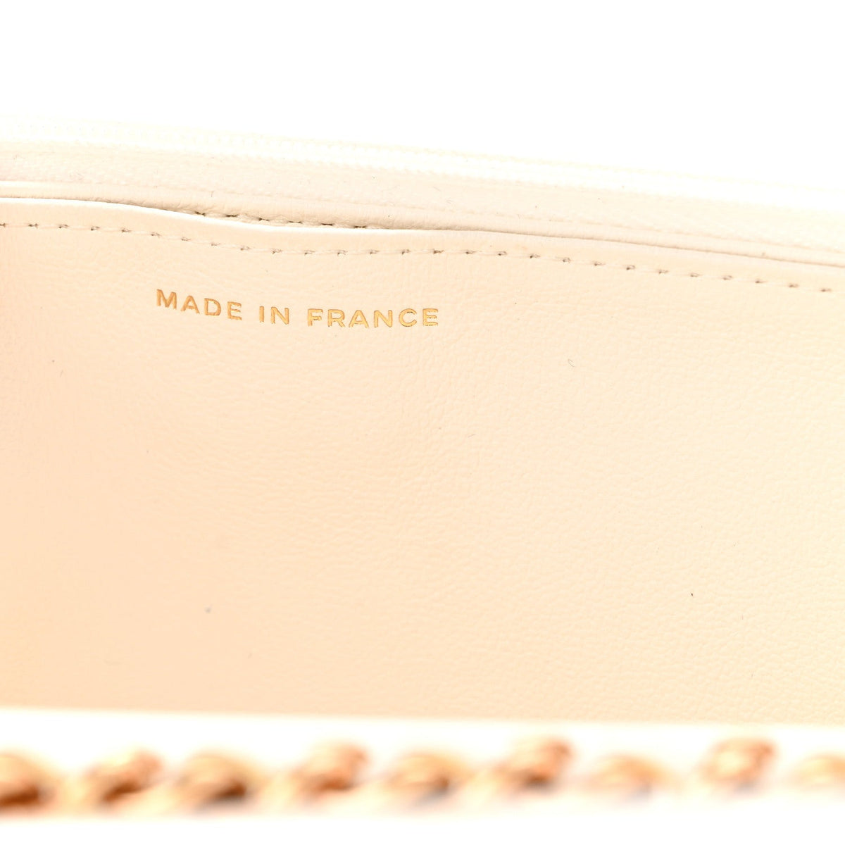 Lambskin Quilted Frame Wallet On Chain WOC White wholesalehk.shop