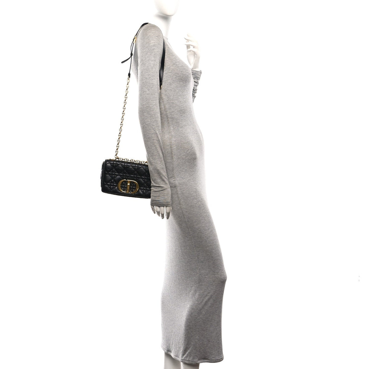 Calfskin Cannage Small Caro Bag Black wholesalehk.shop