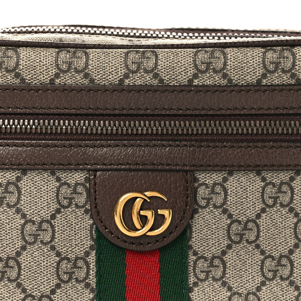 Soft GG Supreme Monogram Medium Ophidia Belt Bag Dark Brown wholesalehk.shop