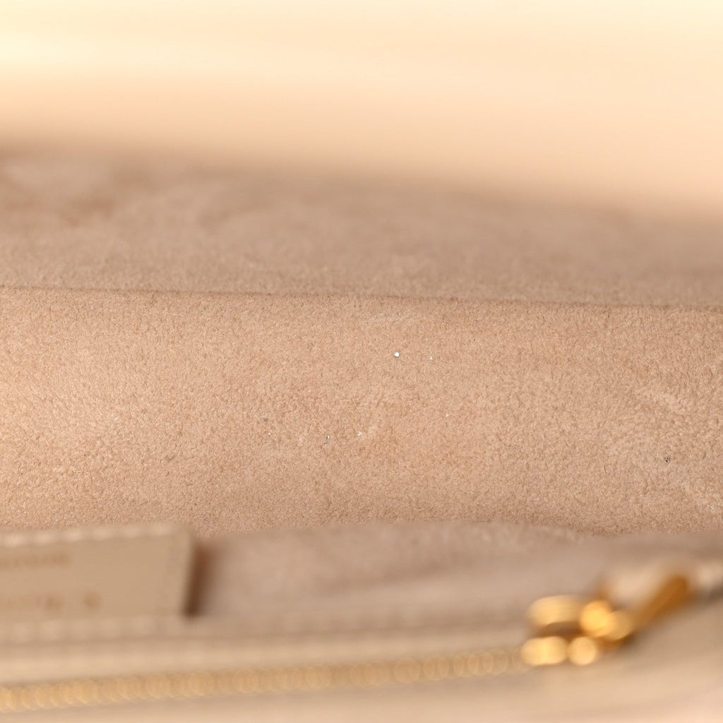 Calfskin Cannage Small Jolie Top Handle Bag Powder Beige wholesalehk.shop