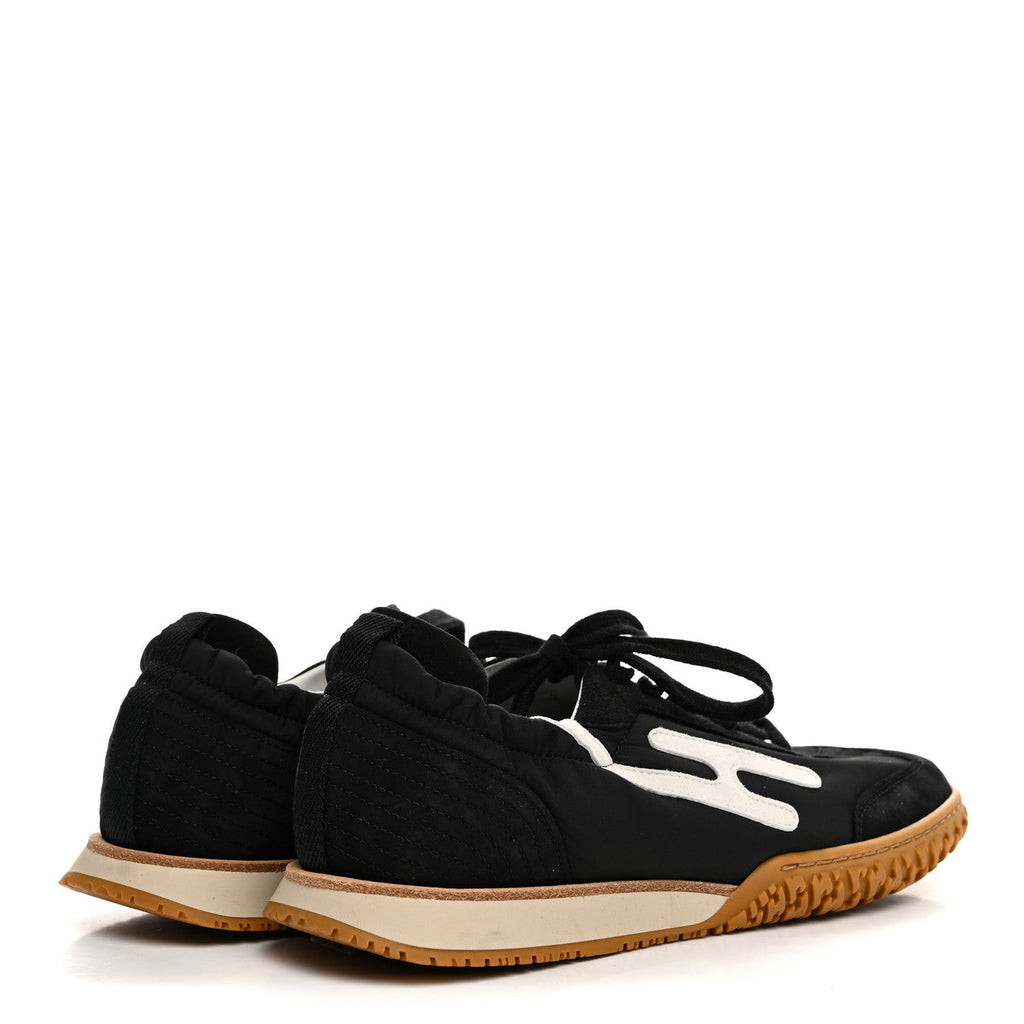 Parachute Fabric Suede Goatskin Jet Sneakers 38.5 Black White wholesalehk.shop