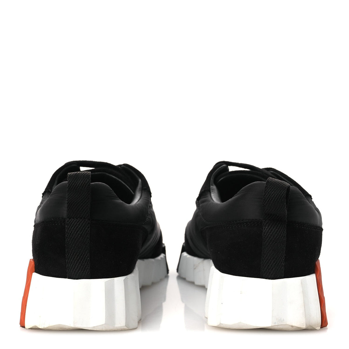 Air Mesh Suede Goatskin Bouncing Sneakers 37.5 Black Orange wholesalehk.shop