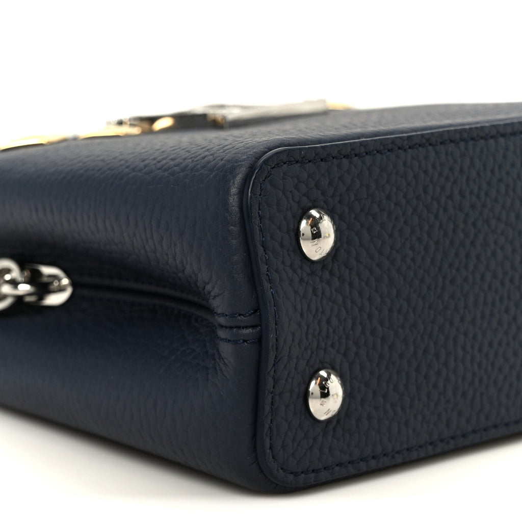 Taurillon Embellished Malletage Crown Mini Capucines Navy £¨ Direct shipment via from wholesalehk.shop