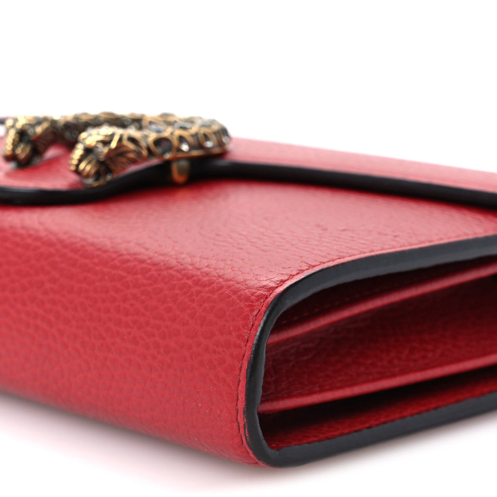 Calfskin Mini Dionysus Chain Wallet Hibiscus Red wholesalehk.shop