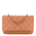 Caviar Quilted CC Turnlock Wallet On Chain WOC Brown wholesalehk.shop