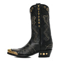 Calfskin LV Texan Mens Rider Boots 7.5 Black Gold £¨ Direct shipment via from wholesalehk.shop