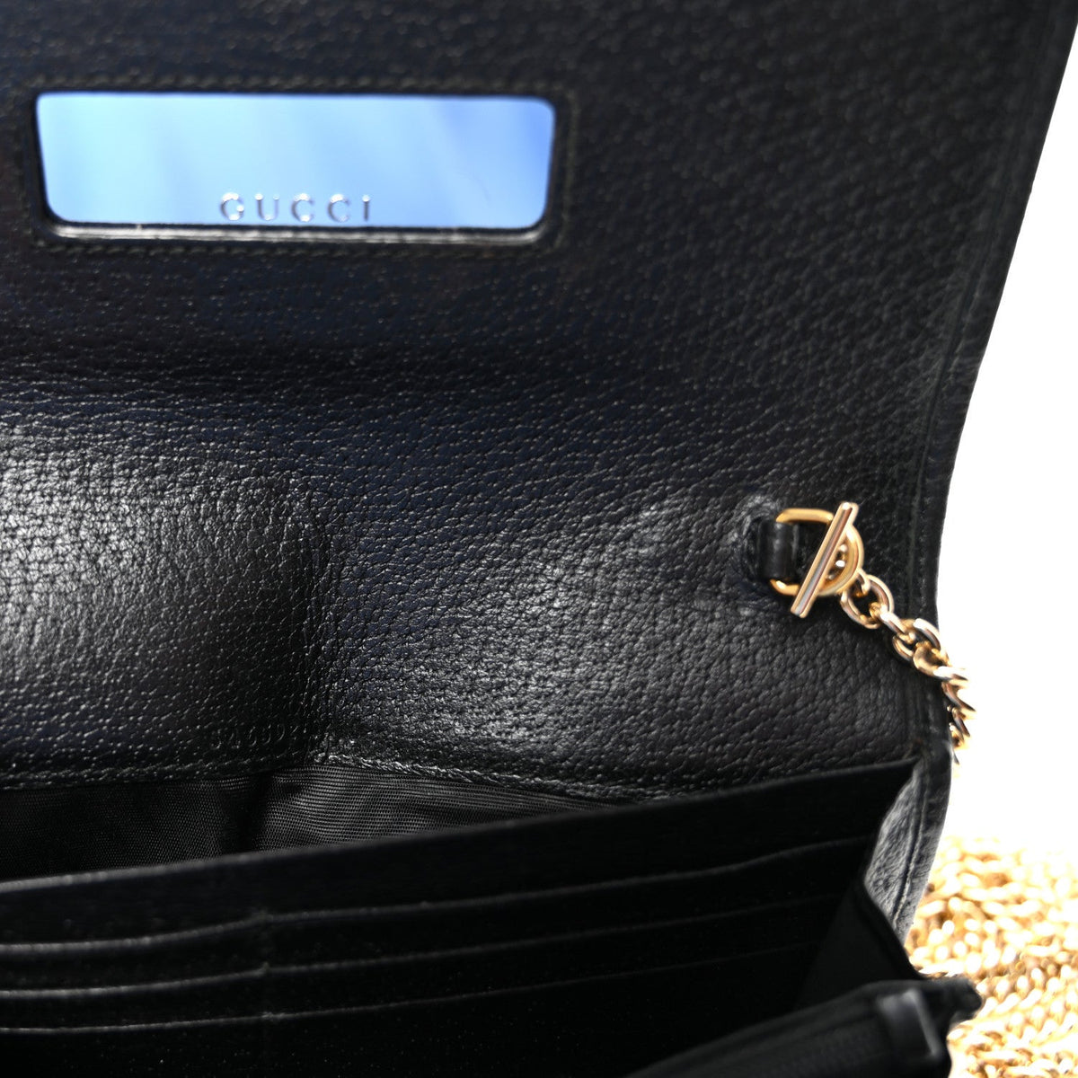 Dollar Calfskin Web Ophidia Wallet On Chain Black wholesalehk.shop