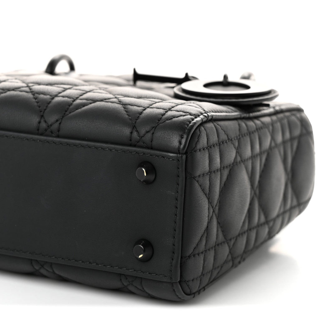 Ultra Matte Calfskin Cannage Mini Lady Dior Black wholesalehk.shop